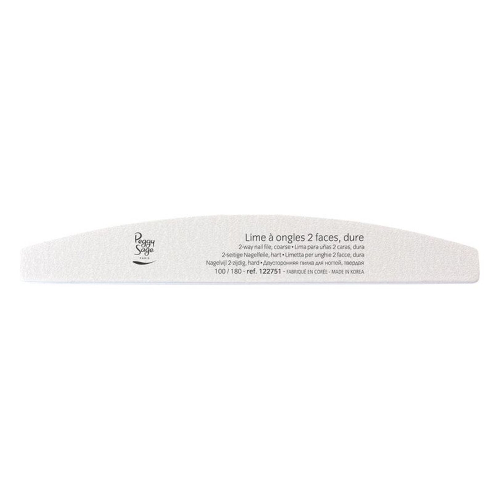 Lime à Ongles Peggy Sage Double Face Grain 100/180 - Blanche - Professionnelle