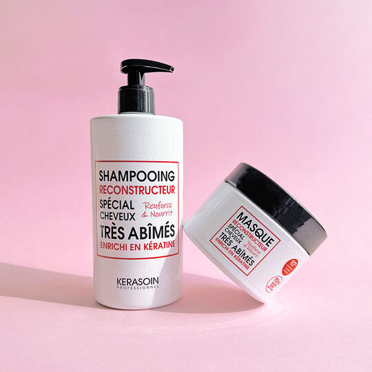 Shampooing reconstructeur &agrave; la k&eacute;ratine pour cheveux tr&egrave;s ab&icirc;m&eacute;s 500ml
