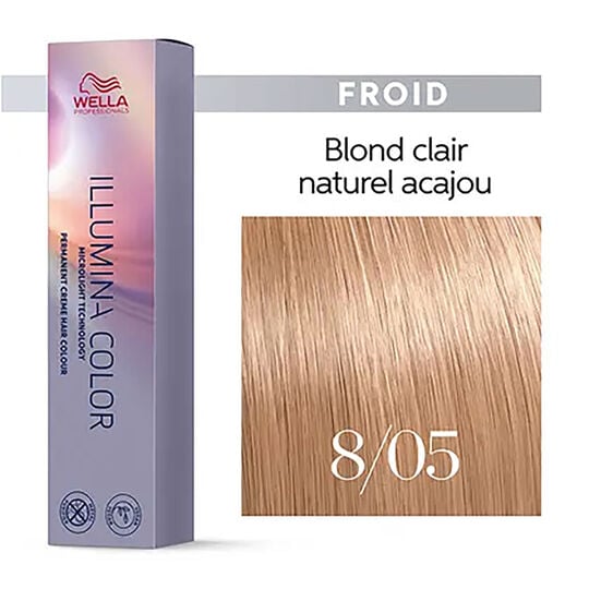 Illumina color 8/05 blond clair naturel acajou