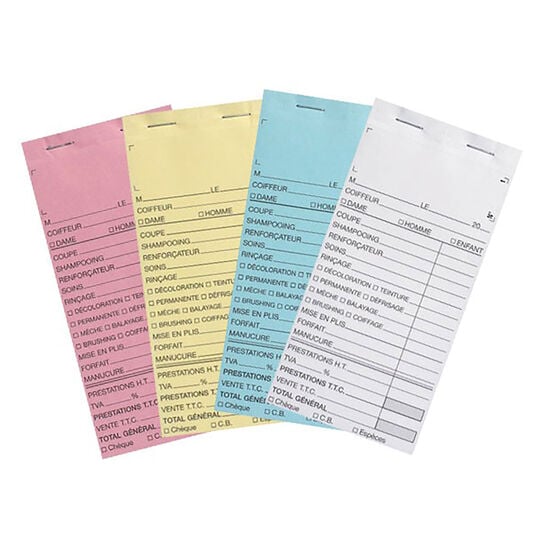 Carnet de caisse avec numéro