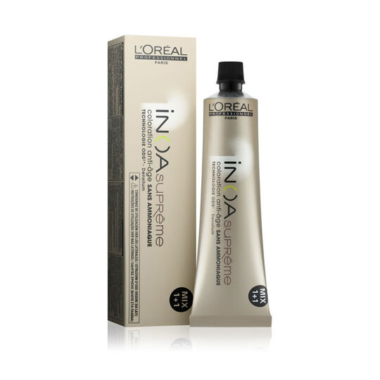 Coloration anti-&acirc;ge sans ammoniaque Inoa Supr&ecirc;me 8.13 lingot divin