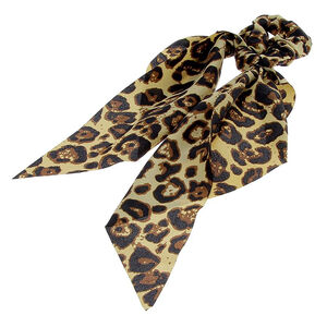 Chouchou foulard l&eacute;opard or