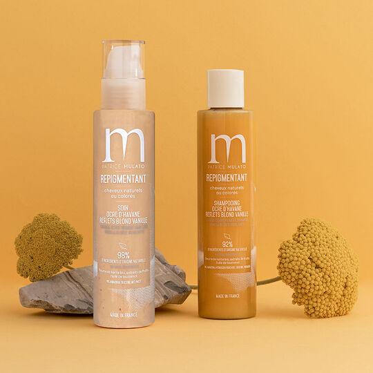 Soin repigmentant cheveux naturels ou color&eacute;s ocre d'havane