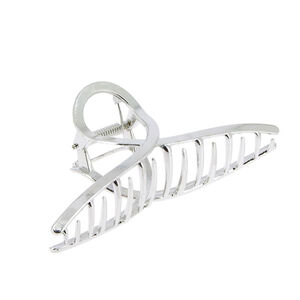 Pince croco métallique infini argent brillant