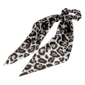 Chouchou foulard léopard blanc,  Chouchou foulard léopard blanc