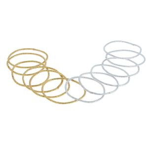 Elastiques pailletés fins or et argent,  Elastiques pailletés fins or et argent