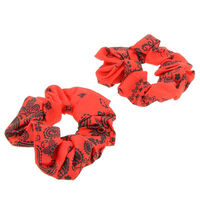 Lot de 2 chouchou bandana rouge