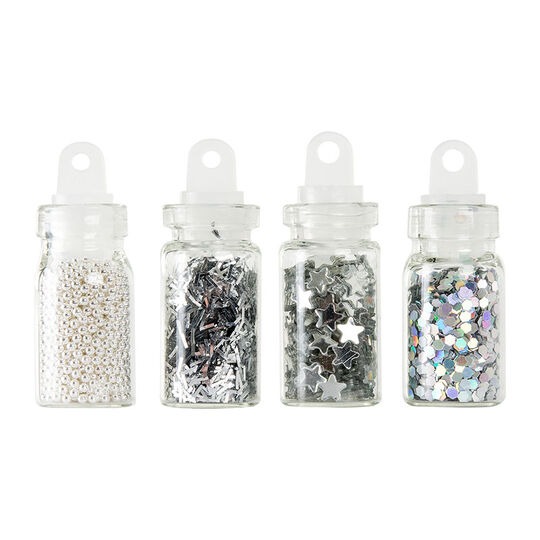 Paillettes pour ongles argent&eacute;