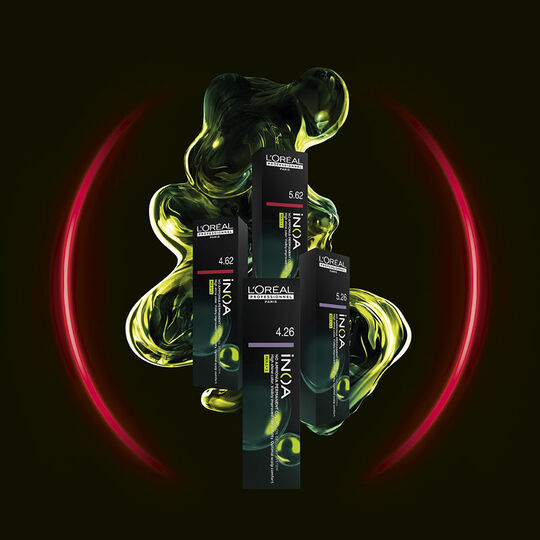 Coloration sans ammoniaque Inoa 5.26 ch&acirc;tain clair iris&eacute; rouge