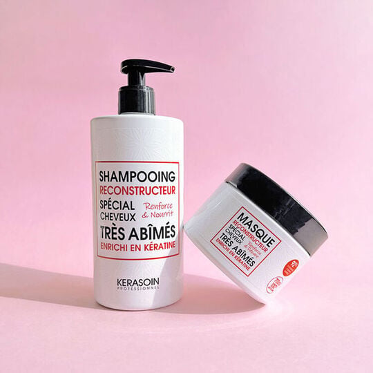 Rituel reconstructeur &agrave; la k&eacute;ratine shampooing et masque