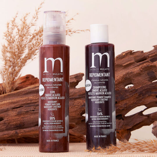 Soin repigmentant cheveux naturels ou colorés ombre acajou