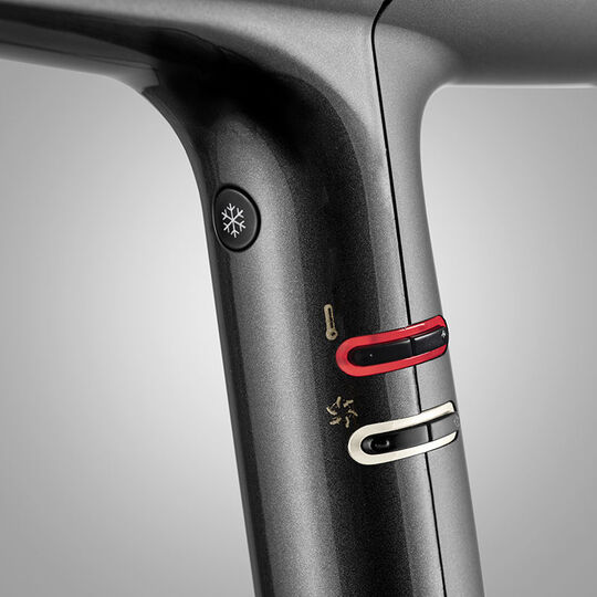 Sèche cheveux Falco gris métallisé et or,  Sèche cheveux Falco gris métallisé et or