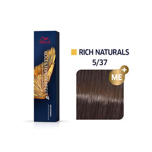 Coloration permanente Koleston Perfect Me+ 5/37 ch&acirc;tain clair dor&eacute; marron