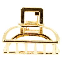 Petite pince croco m&eacute;tallique demi lune dor&eacute;e