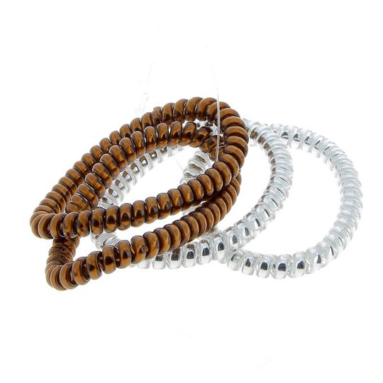 Elastiques scoubidou fins bronze et argent&eacute;