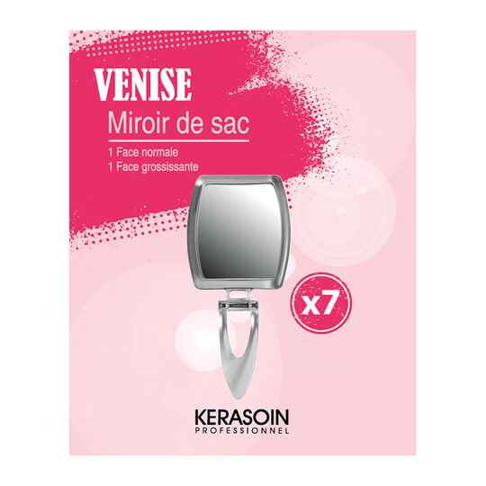 Miroir de sac double face grossissant x 7 Venise
