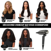 S&egrave;che cheveux Speed avec trousse et spray volume noir mat
