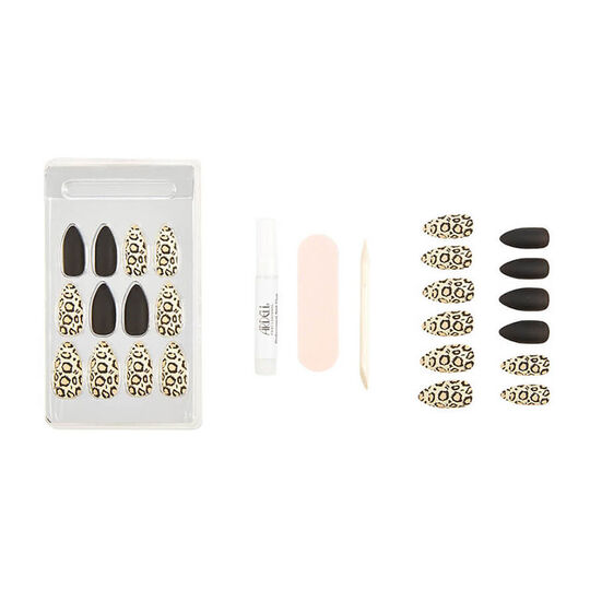 Faux ongles Nail Addict black leopard