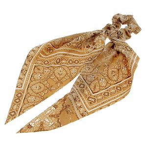 Chouchou foulard façon bandana beige,  Chouchou foulard façon bandana beige