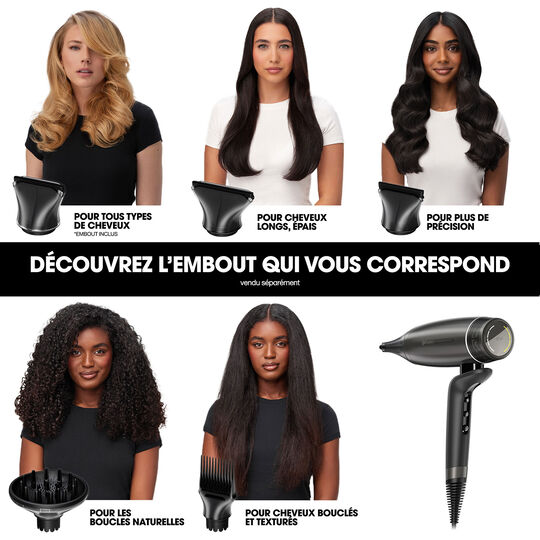 S&egrave;che-cheveux Speed noir / gris