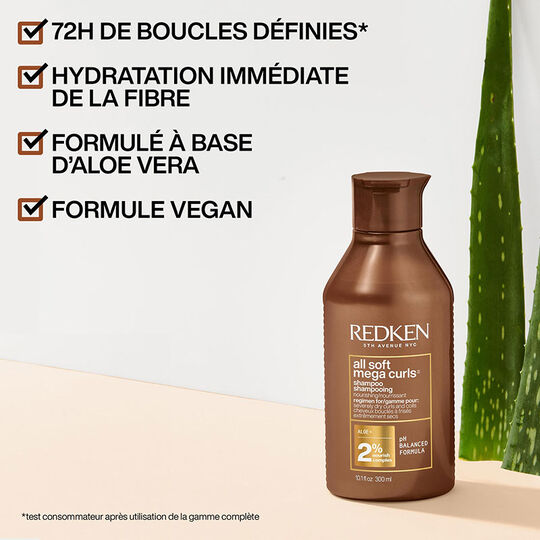 Shampooing pour cheveux boucl&eacute;s &agrave; cr&eacute;pus All Soft Mega Curls