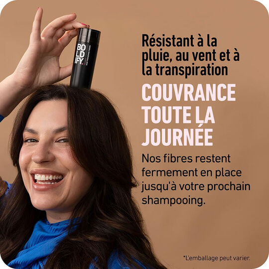 Fibres densifiantes pour cheveux blond fonc&eacute;