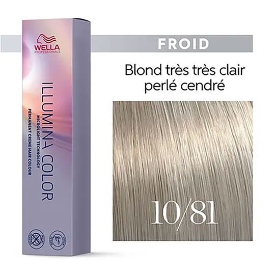 Illumina color 10/81 blond tr&egrave;s tr&egrave;s clair perl&eacute; cendr&eacute;