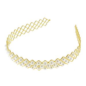 Serre-tête métallique à perles doré,  Serre-tête métallique à perles doré