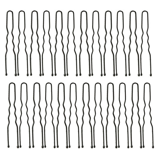 24 Épingles ondulées courtes noir