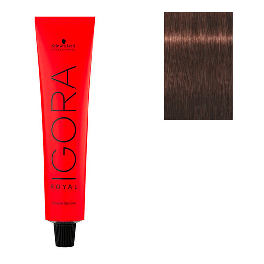 Coloration permanente Igora Royal 5-68 châtain clair chocolat rouge