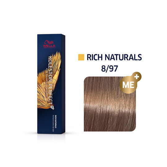 Coloration permanente Koleston Perfect Me+ 8/97 blond clair fum&eacute; marron