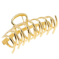 Pince croco m&eacute;tallique dor&eacute;e