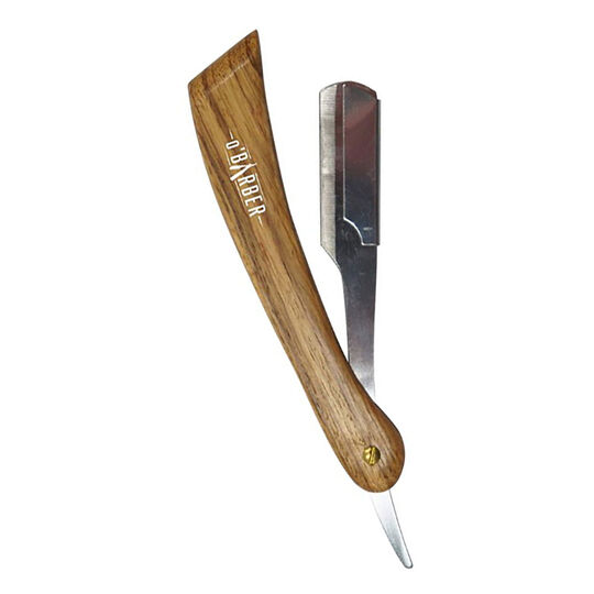 Rasoir manche en bois naturel à lame interchangeable O'Barber
