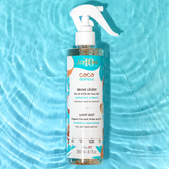 Brume légère cheveux secs et texturés Coco d'amour,  Brume légère cheveux secs et texturés Coco d'amour