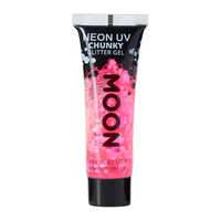 Gel néon à grosses paillettes Moon Glow rose vif,  Gel néon à grosses paillettes Moon Glow rose vif