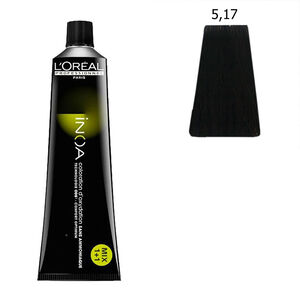 Inoa Coloration sans ammoniaque 5.17 ch&acirc;tain clair cendr&eacute; mat
