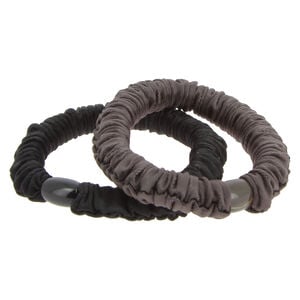 &Eacute;lastiques satin&eacute;s marron et noir