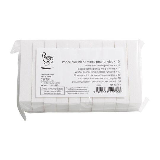 Lot de 10 blocs blancs minces pour ongles