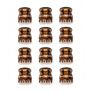 Mini pinces croco marrons 1cm,  Mini pinces croco marrons 1cm