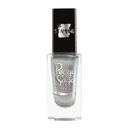 Vernis &agrave; ongles stamping Peggy sage silver