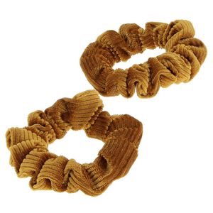 Duo chouchous velours côtelé ocre,  Duo chouchous velours côtelé ocre