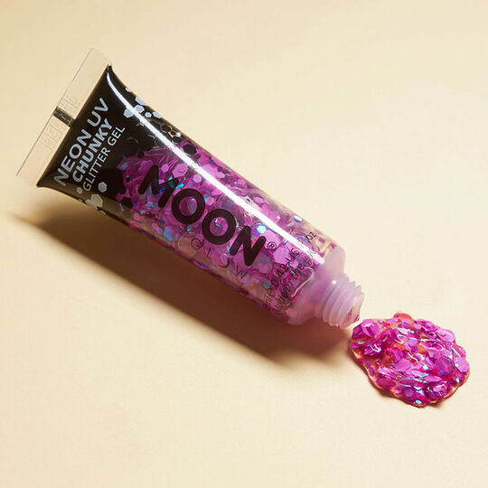 Gel néon à grosses paillettes Moon Glow violet,  Gel néon à grosses paillettes Moon Glow violet