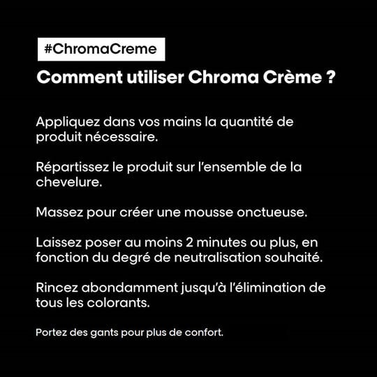Shampooing neutralisant pour cheveux bruns Chroma Cr&egrave;me bleu