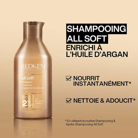 Routine hydratante cheveux secs et r&ecirc;ches All Soft