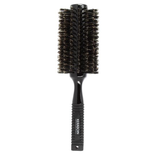 Brosse &agrave; brushing noire en poils de sanglier 60mm