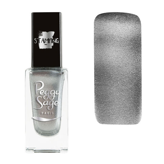 Vernis &agrave; ongles stamping Peggy sage silver