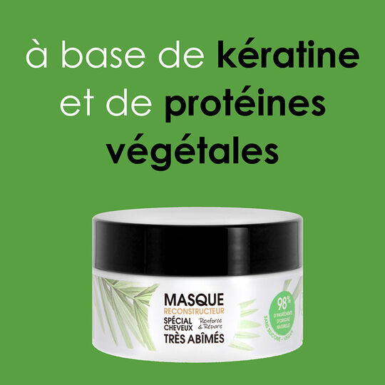 Masque reconstructeur cheveux très abîmés Gamme Nature,  Masque reconstructeur cheveux très abîmés Gamme Nature