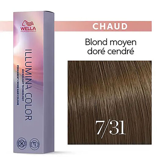 Illumina color 7/31 blond dor&eacute; cendr&eacute;