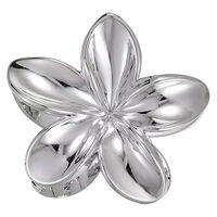 Pince croco fleur de tiar&eacute; argent