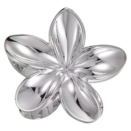 Pince croco fleur de tiar&eacute; argent